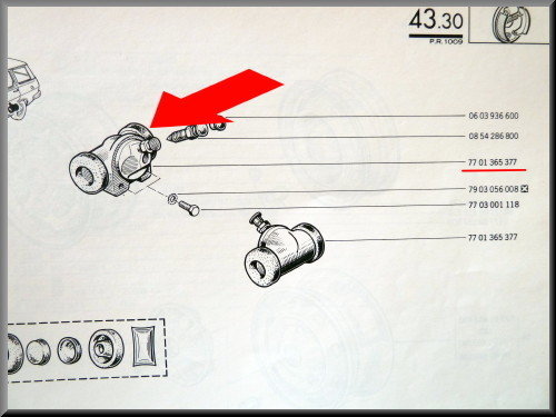 Cylindre de roue arrière Bendix 22 mm – Renault 12 Break – Renault 15 - OEM 7701365377