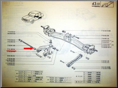 Caoutchouc d'essieu arrière – Renault 12 – Renault 15 - Renault 17 - OEM 0608540900A