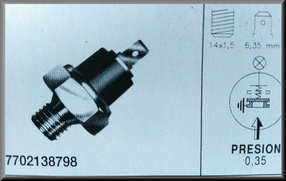 Oliedruk schakelaar – Renault 12 – Renault 15 - Renault 17 - Renault 16 - OEM 7702138798