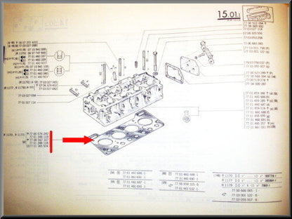 Koppakking – Renault 12 – Renault 15 - Renault 5 -  OEM 7701348119