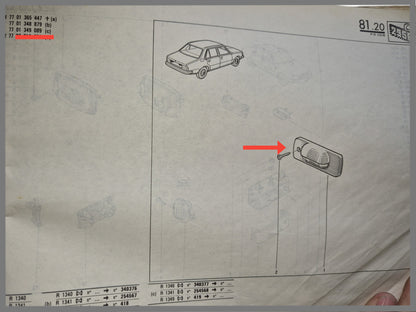 Kentekenverlichting - Renault 9 - Renault 18 - OEM 7701349089