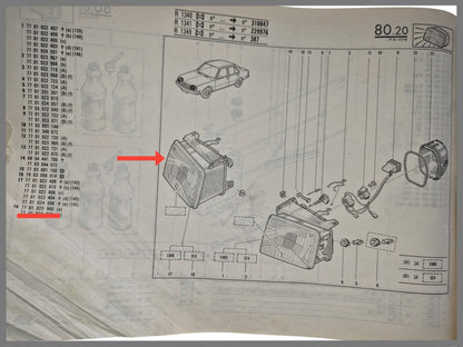 Koplamp rechts - Renault 18 - OEM 7701023966