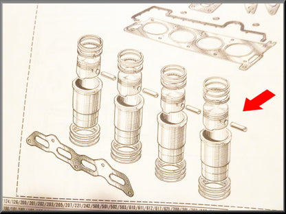 Pistons avec chemises 77 mm – Renault 12 – Renault 15 - Renault 17 - Renault 16 - OEM 7701451775