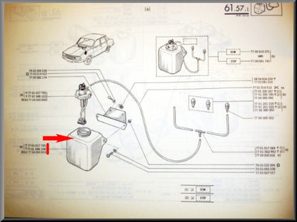 Réservoir lave-glace – Renault 12 – Renault 18 - Renault 4 -  OEM 7704000003