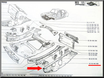 Chassisplaat links – Renault 16 – OEM 0256440900