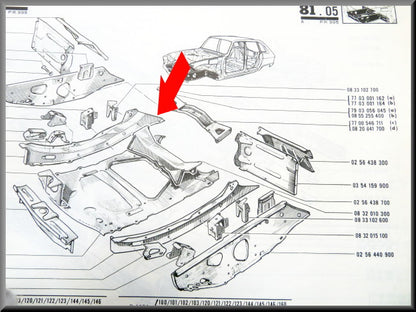 Longeron de châssis auxiliaire droit – Renault 16 – OEM 0256441300