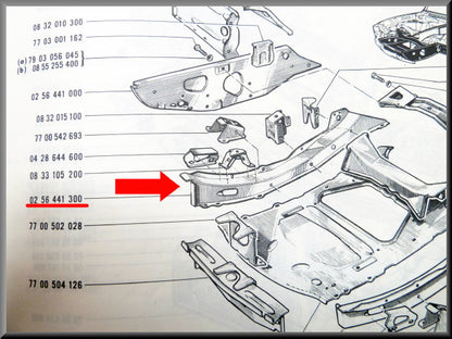 Longeron de châssis auxiliaire droit – Renault 16 – OEM 0256441300
