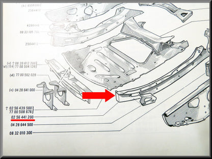 Longeron faux-châssis gauche – Renault 16 – OEM 0256441200