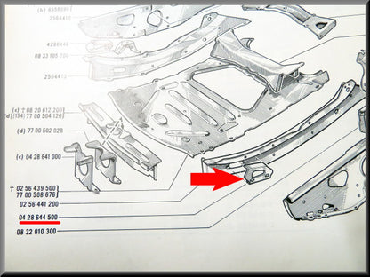 Renfort de poutre support de tringle stabilisatrice avant gauche – Renault 16 – OEM 0428644500