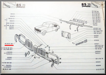 Cache chromé calandre droite – Renault 16 – OEM 0428673300