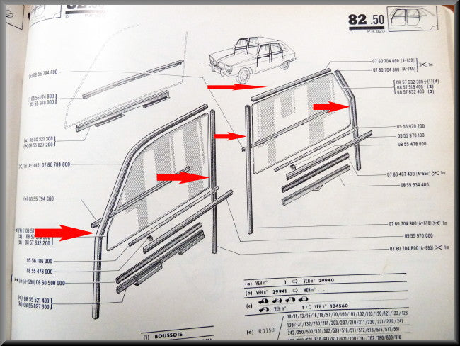 Caoutchouc de lécheur de vitre – Renault 16 – OEM 0760704800