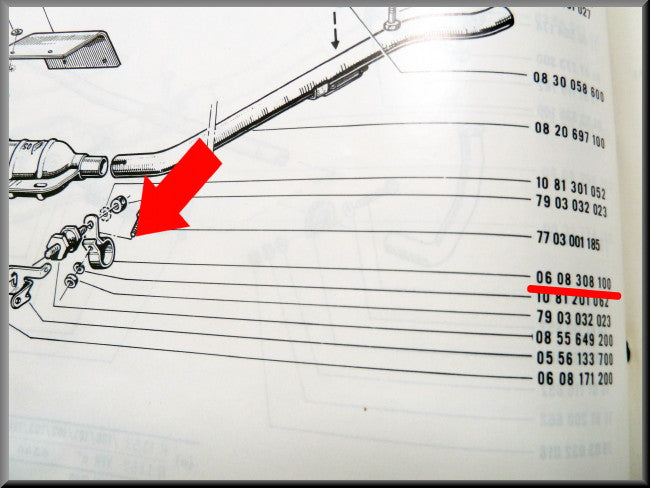 Collier de serrage d'échappement – Renault 16 TL, L – OEM 0608308100 / 0608170500