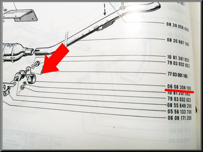 Collier de serrage d'échappement – Renault 16 TL, L – OEM 0608308100 / 0608170500