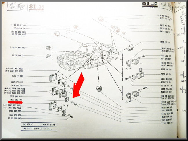 Caoutchouc de butée de porte – Renault 16 – OEM 0607950200
