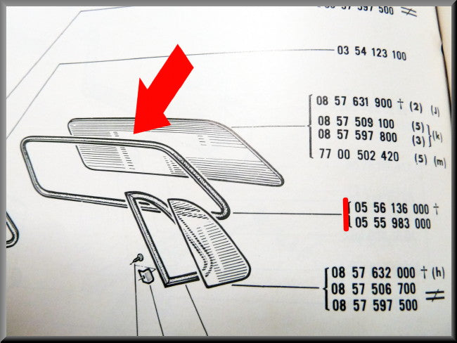 Caoutchouc de lunette arrière – Renault 16 – OEM 0555983000