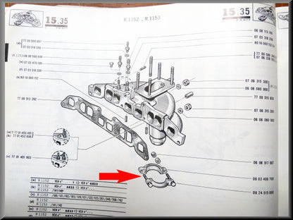 Bride de collecteur diamètre 53 mm – Renault 16 TL, L – OEM 0824515000