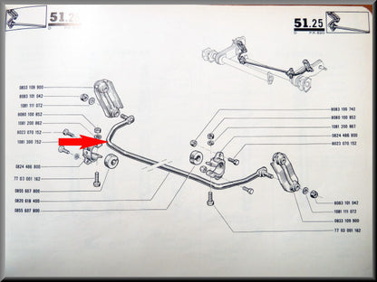 Barre stabilisatrice arrière – Renault 16 – OEM 0820618400