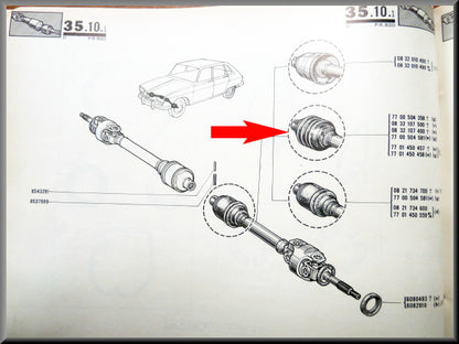 Drive shaft type 1 – Renault 16 L-TS (1150 and 1151 < 1973) – OEM 7701457104 – Used