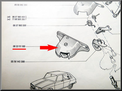 Kofferbak slot – Renault 16 – OEM 0833111100