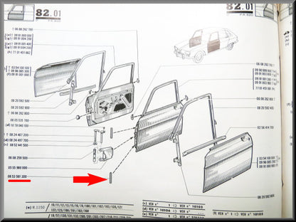 Door hinge pin – Renault 16 – OEM 0853561300
