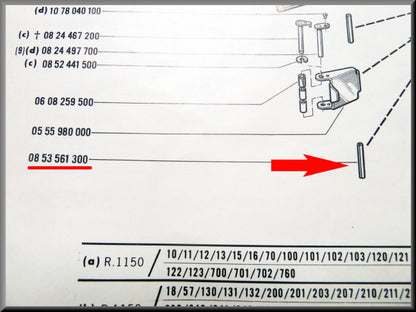 Door hinge pin – Renault 16 – OEM 0853561300