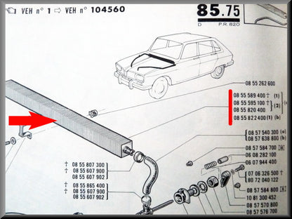 Radiateur de chauffage – Renault 16 L-TS (1150-1151) – OEM 0855589400