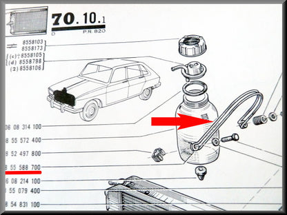 Expansion tank mounting – Renault 16 – OEM 0855588700