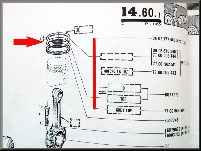 Piston rings set (76 mm) – Renault 16 GL, L – OEM 0855704800 / 0607777500 / 7700502511
