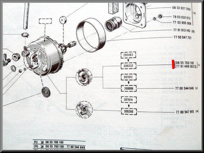 Servofrein – Renault 16 TS (1er type) – OEM 0855760100 / 7701499003