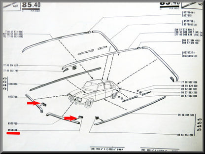 Agrafe de baguette de calandre – Renault 16 – OEM 7701493018
