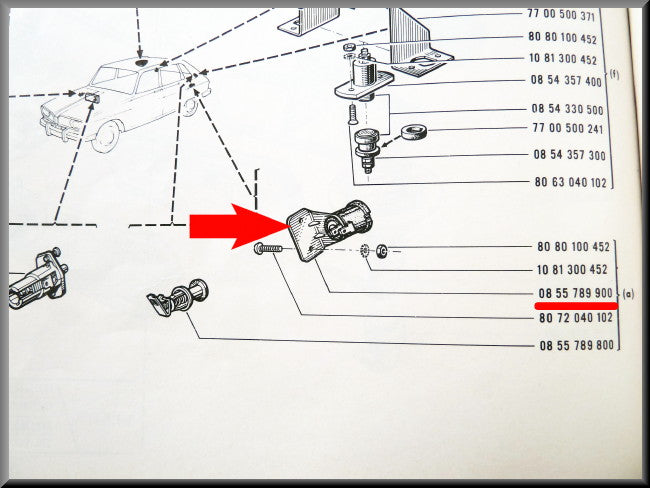Trunk light fitting – Renault 16 – OEM 0855789900