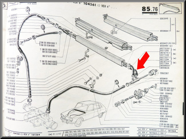 Durite de chauffage – Renault 16 – OEM 0857730400