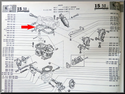 Joint de couvercle de carburateur Solex – Renault 16 L (1150) – OEM 0870062900