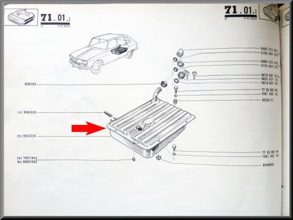Réservoir à essence - Renault 16 (1150 et 1151 jusqu'à 1969) - Renault 16 - OEM 0983222800 - Occasion