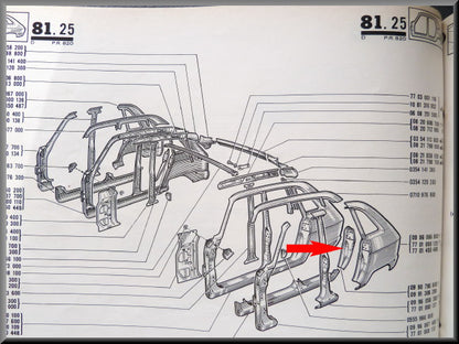 Plaque de fermeture arrière gauche – Renault 16 – OEM 0991306200
