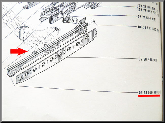 Poutre de châssis gauche – Renault 16 – OEM 0993050700