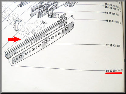 Poutre de châssis gauche – Renault 16 – OEM 0993050700