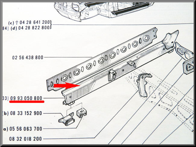 Chassisbalk rechts – Renault 16 – OEM 0993050800