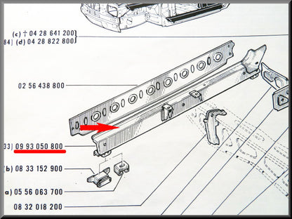 Chassisbalk rechts – Renault 16 – OEM 0993050800