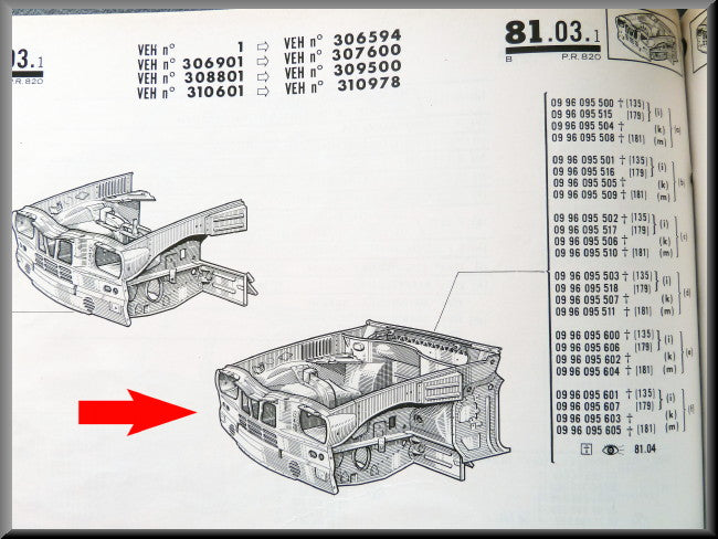 Complete front – Renault 16 (1150) – OEM 0996095515