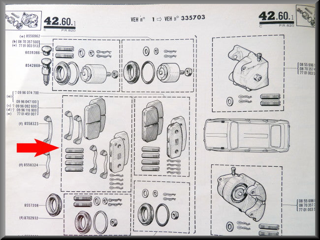 Brake pads – Renault 16 L – OEM 0996047100