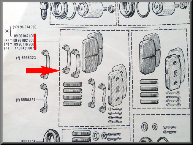 Brake pads – Renault 16 L – OEM 0996047100