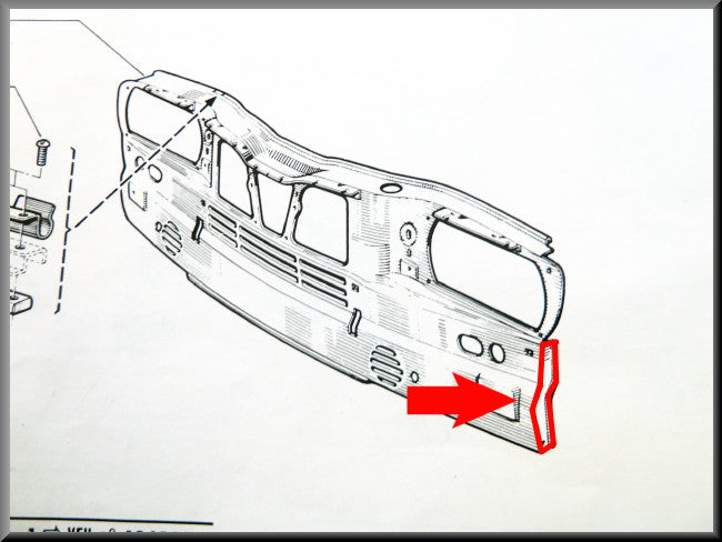 Voorfront zijdeel links – Renault 16 – OEM 1100506079