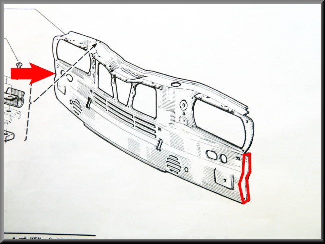 Voorfront zijdeel rechts – Renault 16 – OEM 1100506080