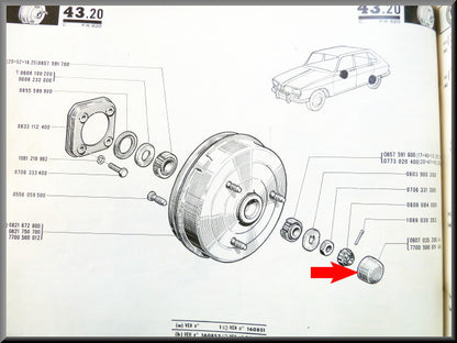 Cache-moyeux essieu arrière intérieur 47 mm – Renault 16 – OEM 7700500011