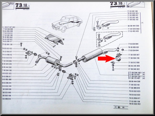 Bevestigingsrubber uitlaat – Renault 16 – OEM 7700504156