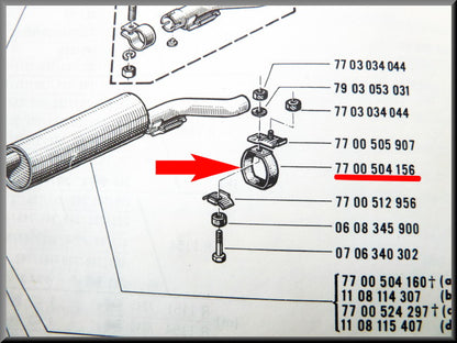 Bevestigingsrubber uitlaat – Renault 16 – OEM 7700504156