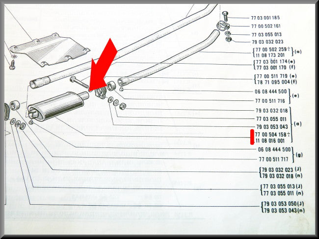 Front silencer – Renault 16 TX, TS – OEM 7700504158