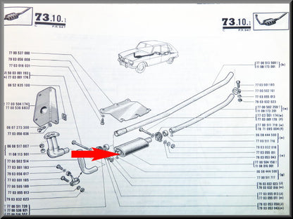 Front silencer – Renault 16 TX, TS – OEM 7700504158