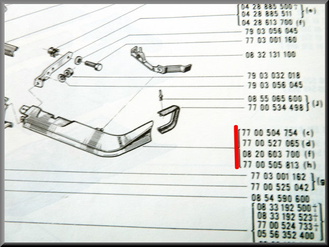 Coin de pare-chocs avant gauche – Renault 16 TS (premier type) – OEM 7700504754